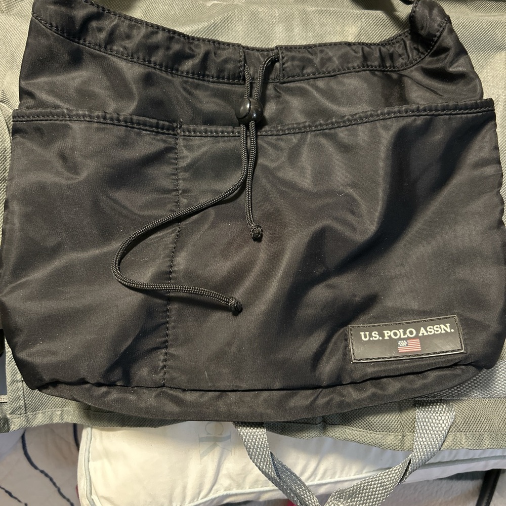 U.S. Polo Assn. Black Drawstring Crossbody Bag